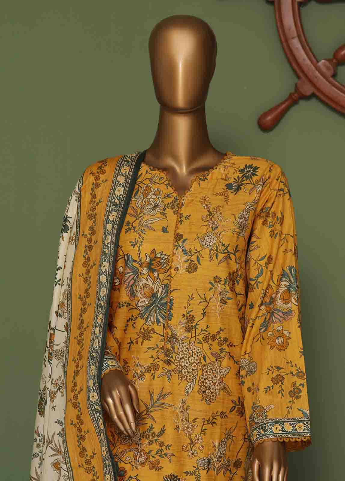 Bin Saeed Fabric - WCE-052 A- 3 Piece Embroidered Stitched Suit