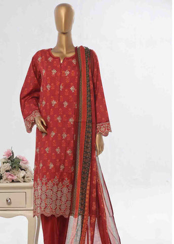 WCE-18 -3 Piece Embroidered Stitched Suit