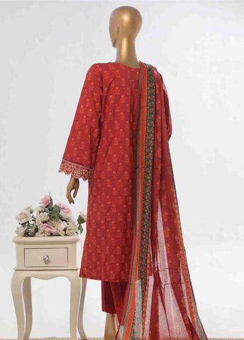 WCE-18 -3 Piece Embroidered Stitched Suit