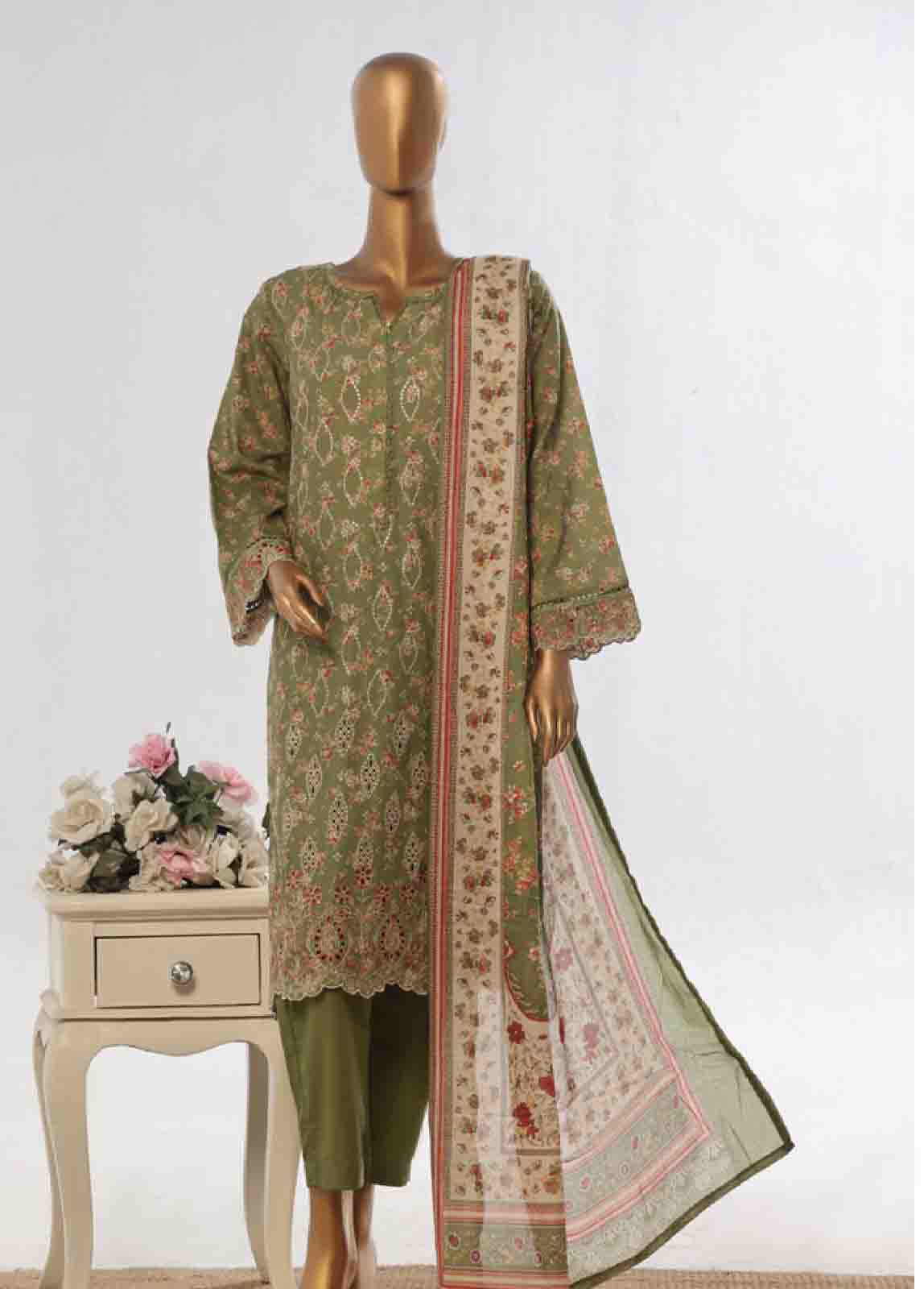 Bin Saeed Fabric - WCE-35 -3 Piece Embroidered Stitched Suit