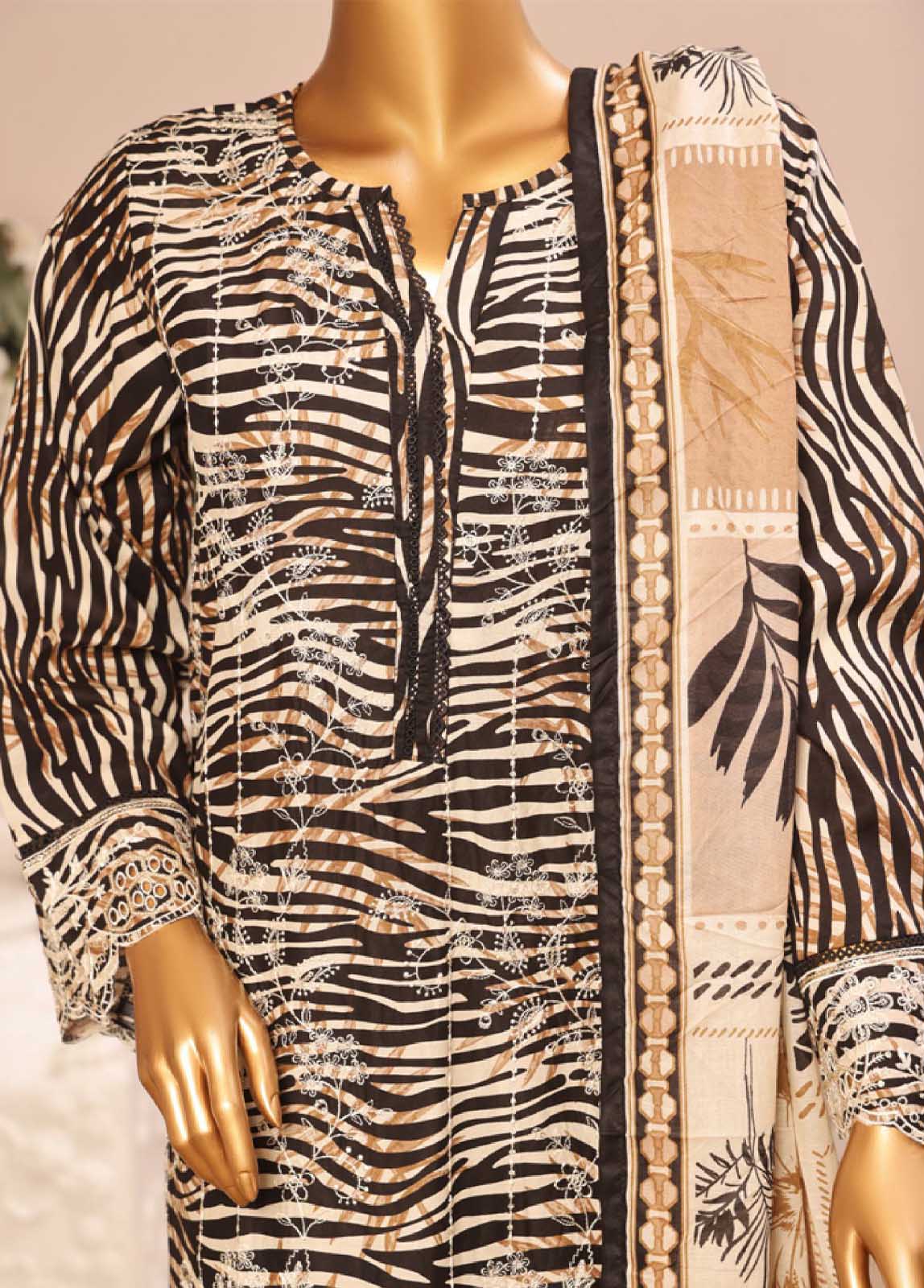 Bin Saeed Fabric - WCE-44 -3 Piece Embroidered Stitched Suit