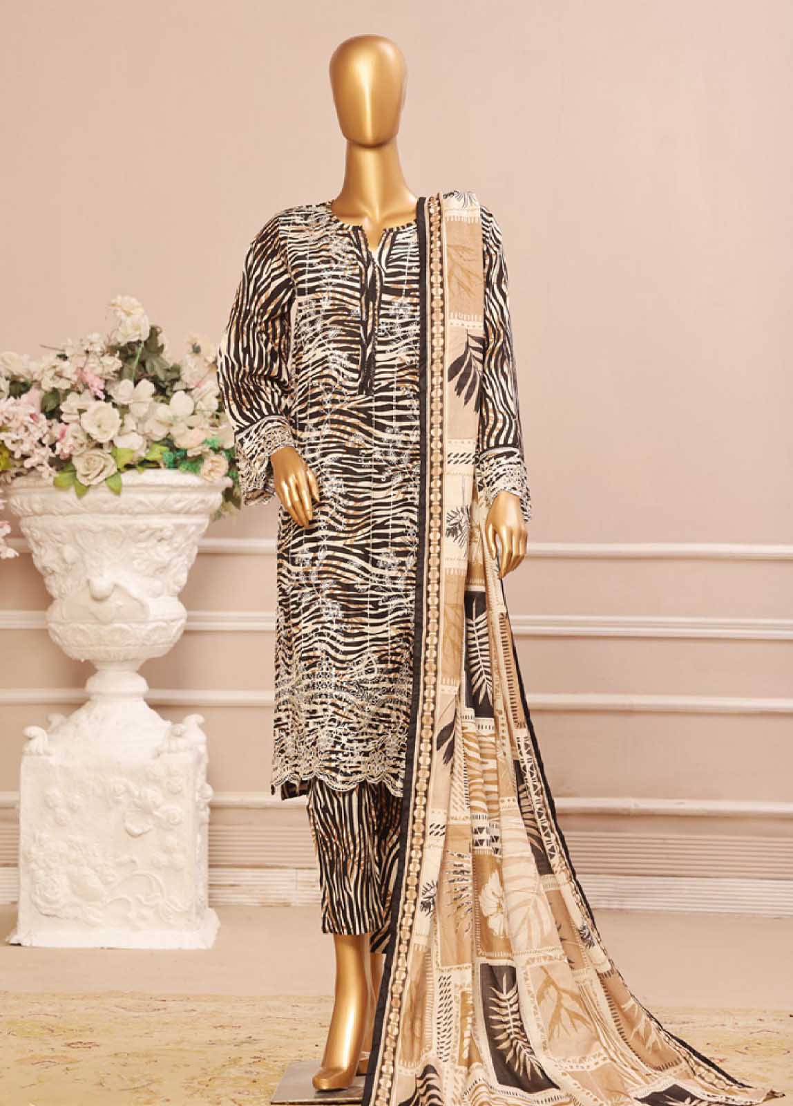 Bin Saeed Fabric - WCE-44 -3 Piece Embroidered Stitched Suit