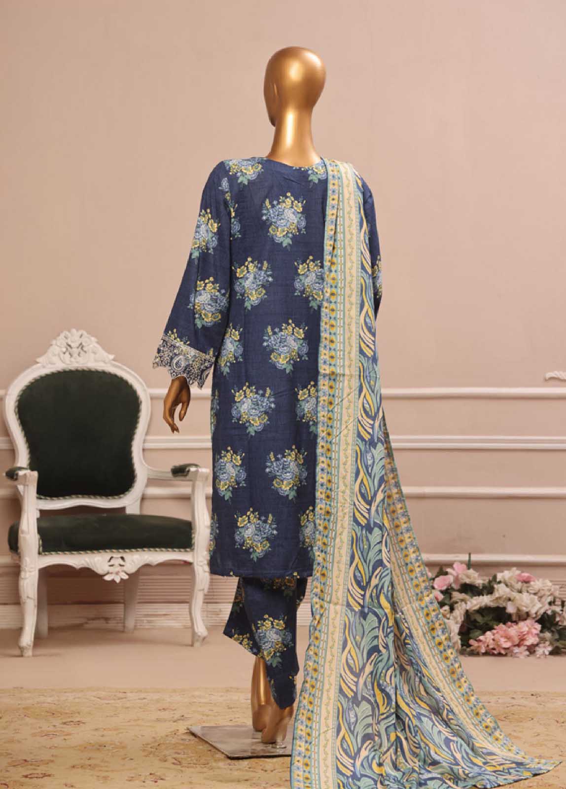 Bin Saeed Fabric - WCE-48 -3 Piece Embroidered Stitched Suit