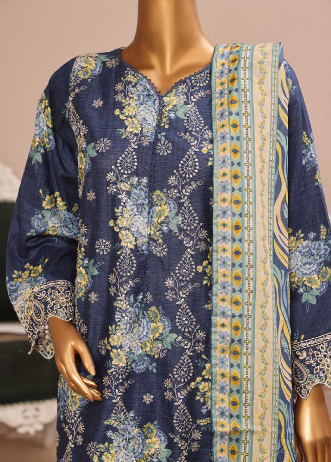 Bin Saeed Fabric - WCE-48 -3 Piece Embroidered Stitched Suit