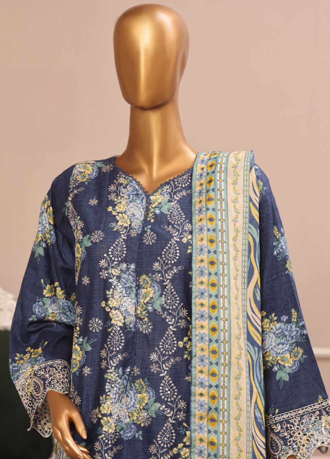 Bin Saeed Fabric - WCE-48 -3 Piece Embroidered Stitched Suit