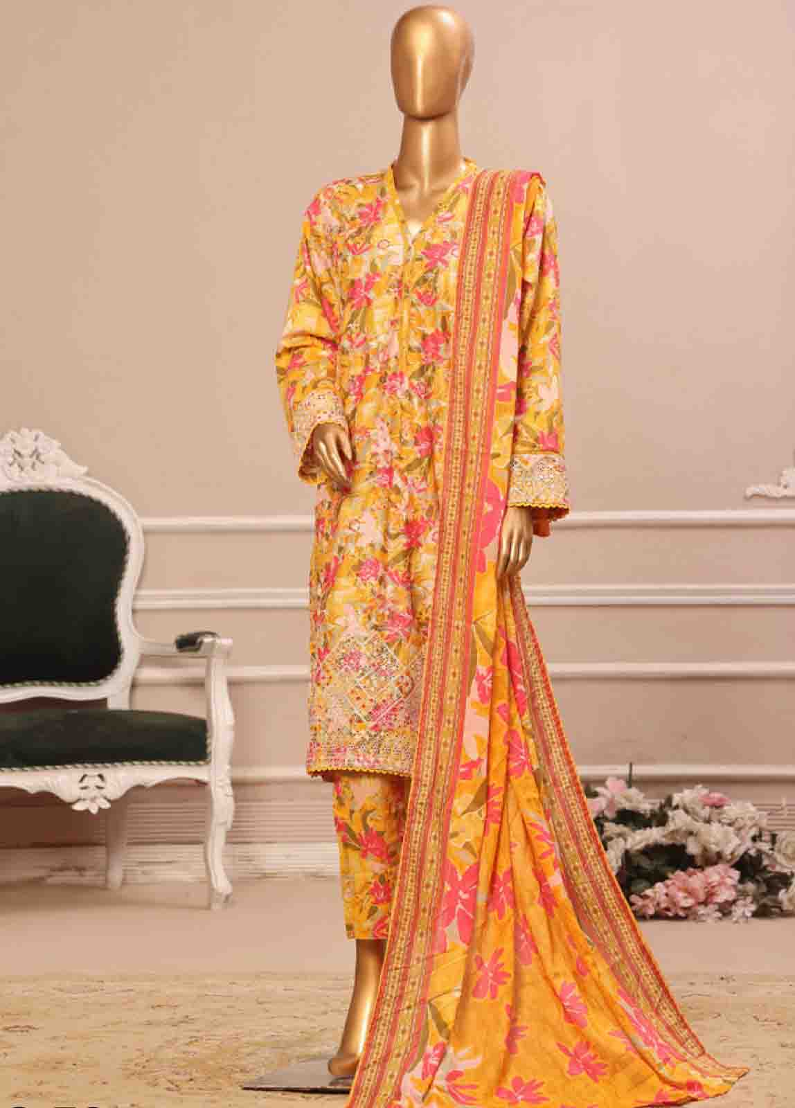 Bin Saeed Fabric - WCE-53 -3 Piece Embroidered Stitched Suit