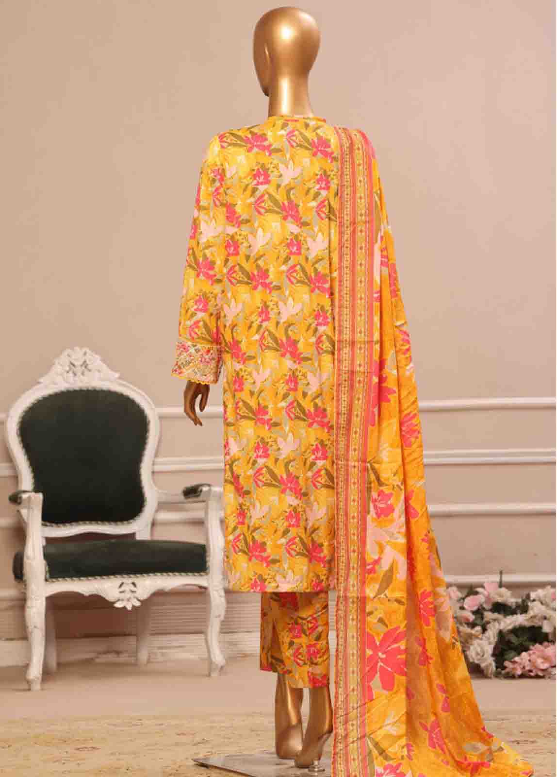 Bin Saeed Fabric - WCE-53 -3 Piece Embroidered Stitched Suit