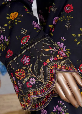 WCEMB-2522-F- 3 Piece Embroidered Cotton Stitched Suit