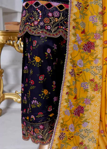 WCEMB-2522-F- 3 Piece Embroidered Cotton Stitched Suit