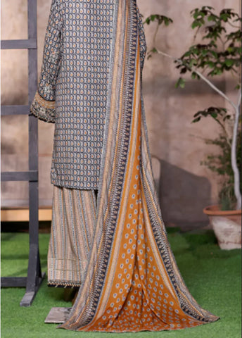 WCEMB-2523-F- 3 Piece Embroidered Cotton Stitched Suit