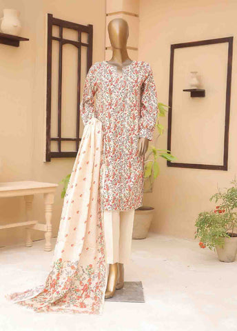 Bin Saeed Fabric - WCF-001-3 Piece Lawn Printed
