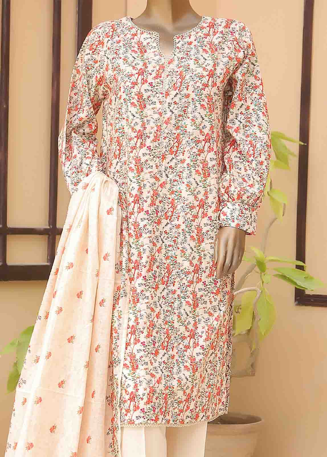 Bin Saeed Fabric - WCF-001-3 Piece Lawn Printed