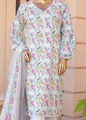 Bin Saeed Fabric - WCF-002-3 Piece Lawn Printed