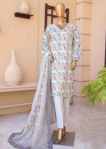 Bin Saeed Fabric - WCF-002-3 Piece Lawn Printed