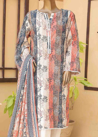 Bin Saeed Fabric - WCF-003-3 Piece Cotton Printed