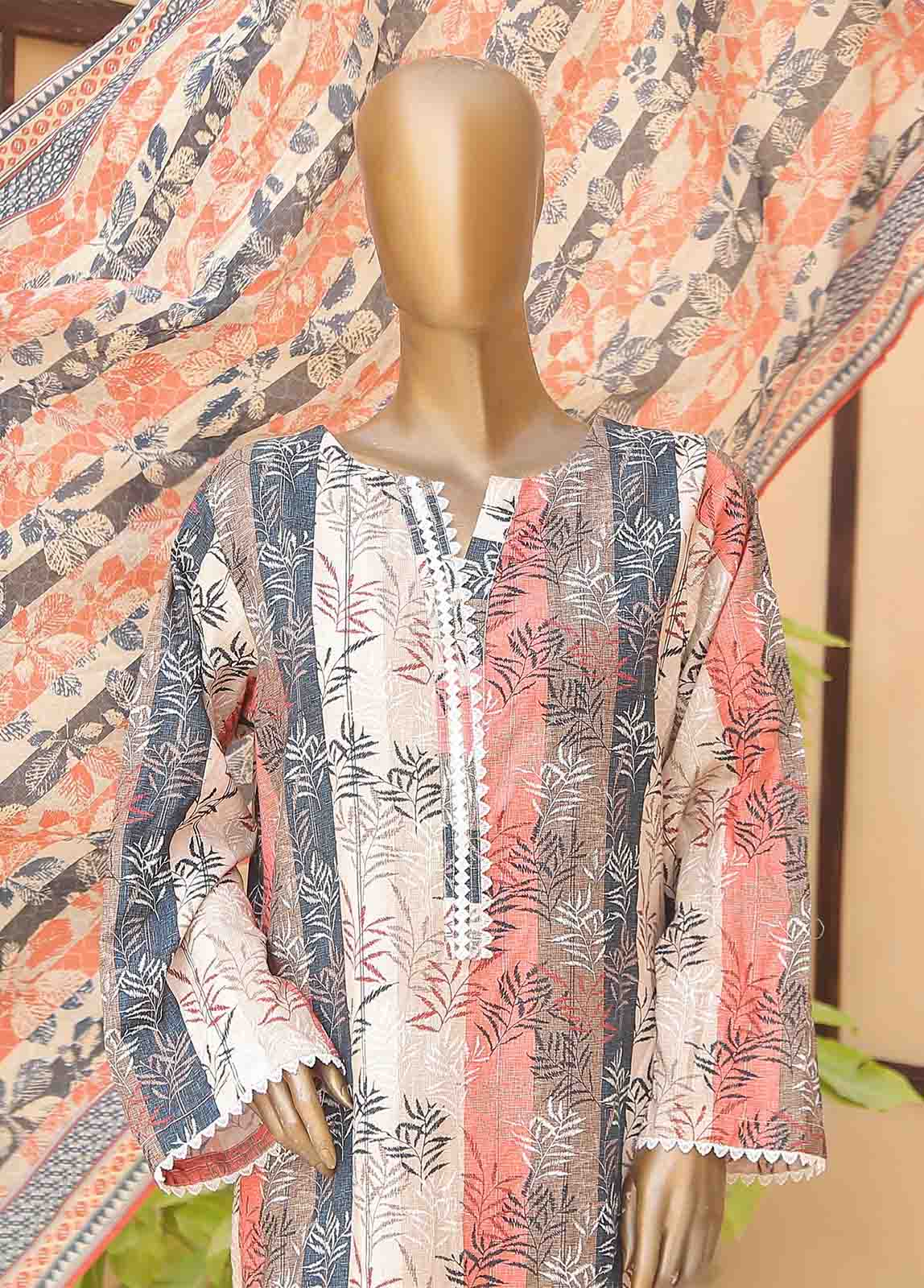 Bin Saeed Fabric - WCF-003-3 Piece Cotton Printed