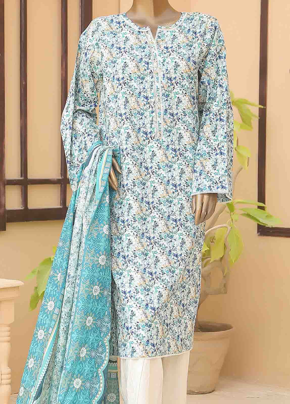 Bin Saeed Fabric - WCF-005-3 Piece Lawn Printed