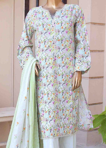 Bin Saeed Fabric - WCF-006-3 Piece Lawn Printed