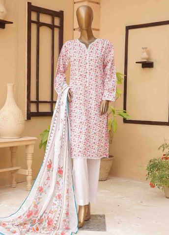 Bin Saeed Fabric - WCF-007-3 Piece Lawn Printed