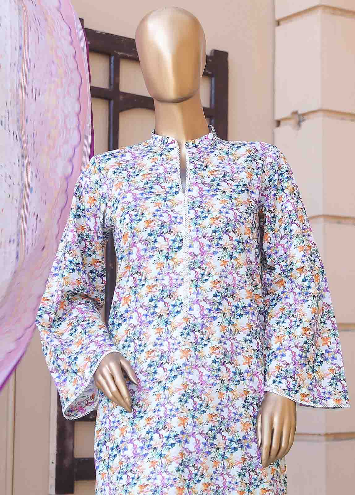 Bin Saeed Fabric - WCF-009-3 Piece Lawn Printed