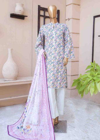 Bin Saeed Fabric - WCF-009-3 Piece Lawn Printed