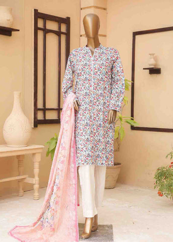 Bin Saeed Fabric - WCF-010-3 Piece Lawn Printed