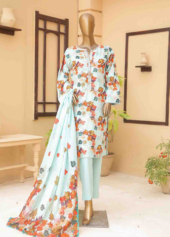 Bin Saeed Fabric - WCF-012-3 Piece Lawn Printed