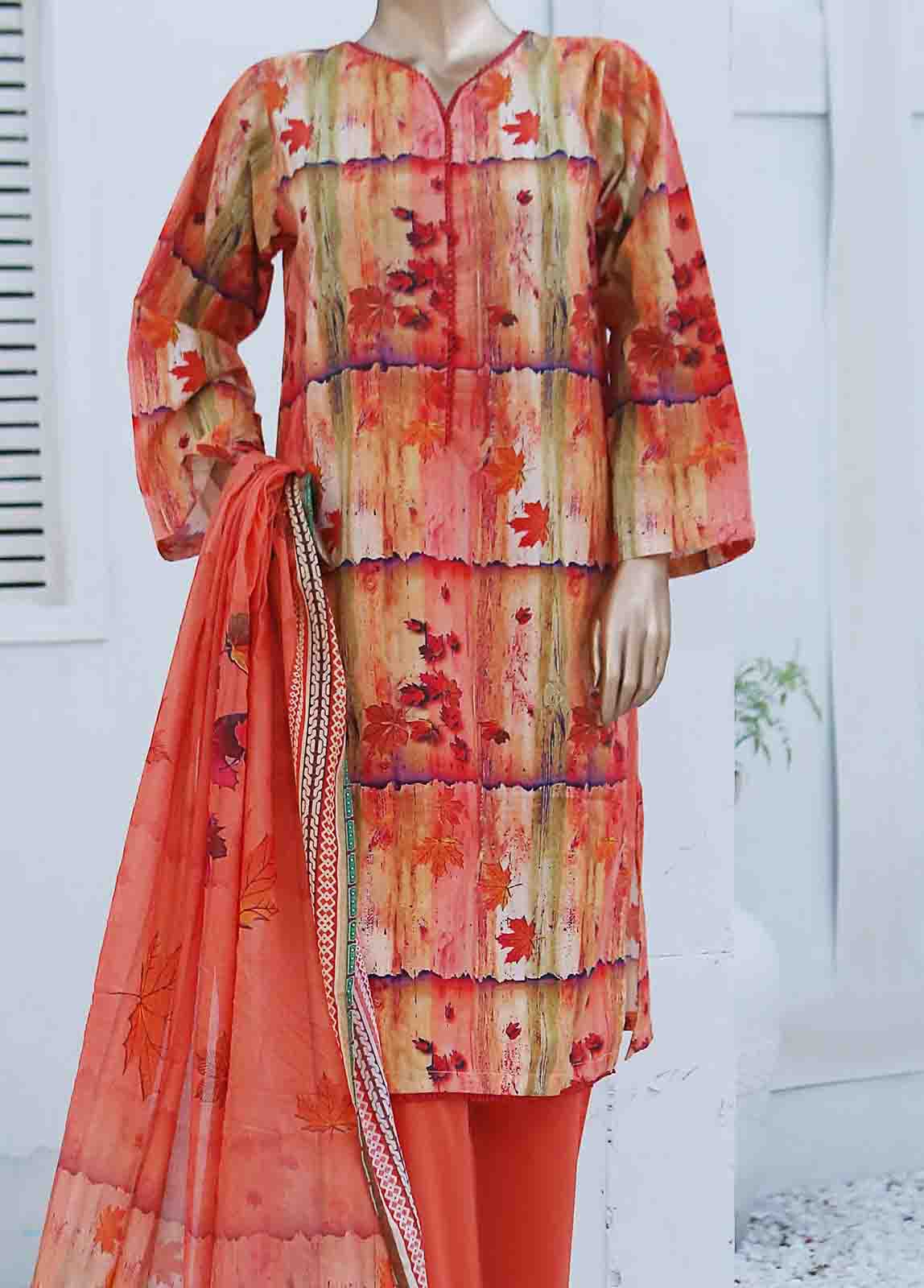 Bin Saeed Fabric - WCF-020-3 Piece Lawn Printed