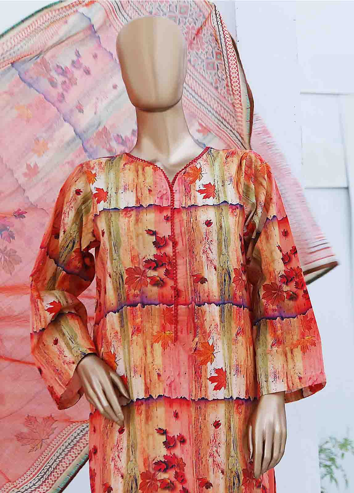 Bin Saeed Fabric - WCF-020-3 Piece Lawn Printed