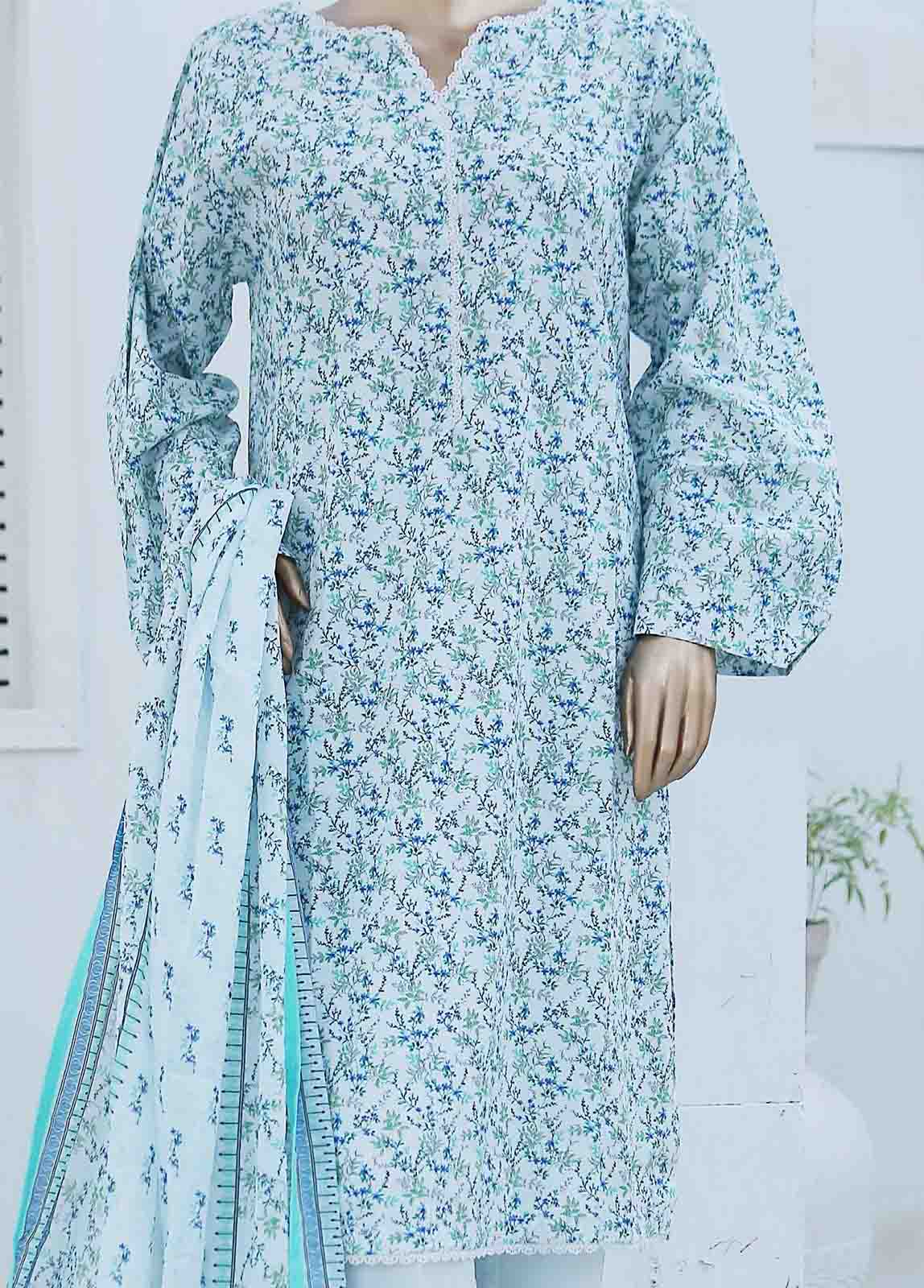 Bin Saeed Fabric - WCF-021-3 Piece Lawn Printed