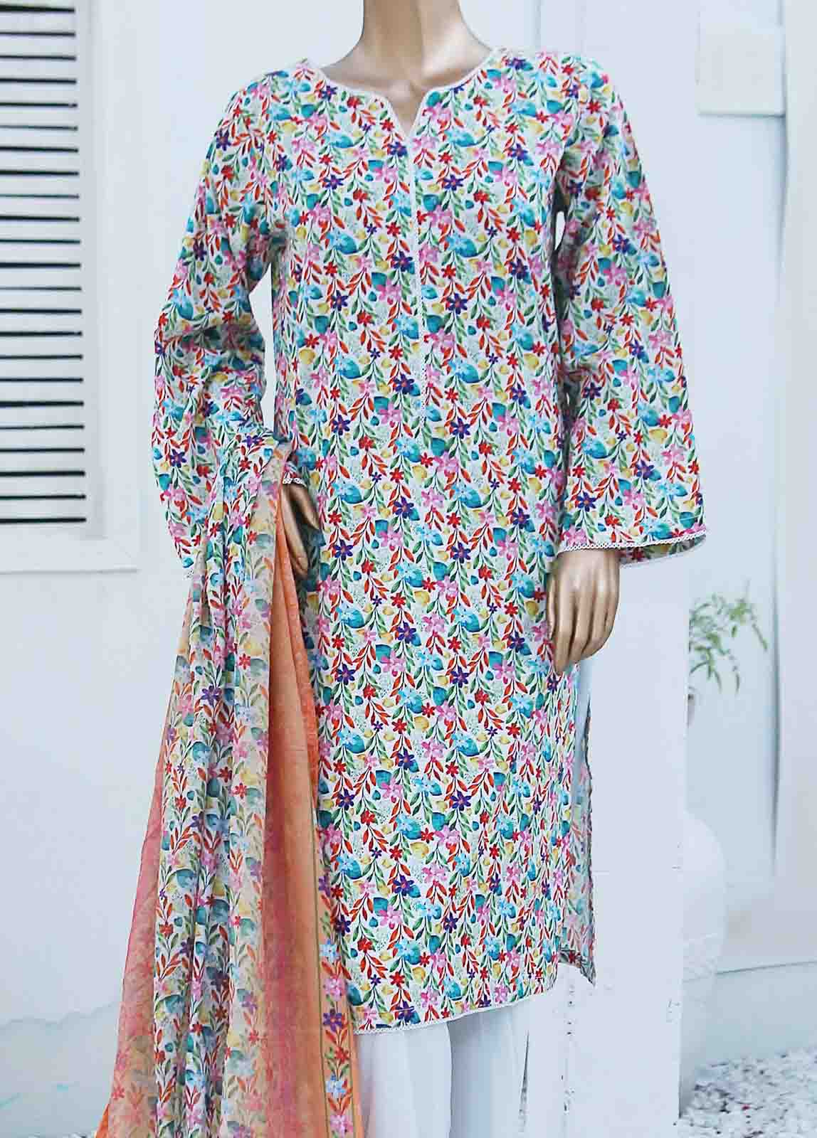 Bin Saeed Fabric - WCF-022-3 Piece Lawn Printed