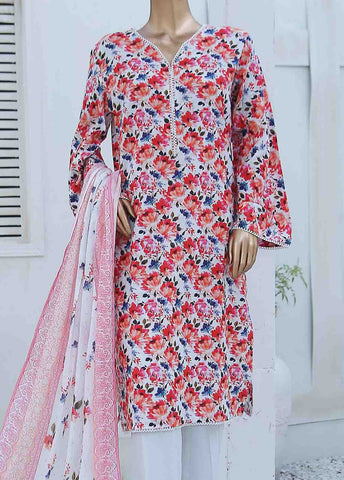 Bin Saeed Fabric - WCF-023 -3 Piece Lawn Printed
