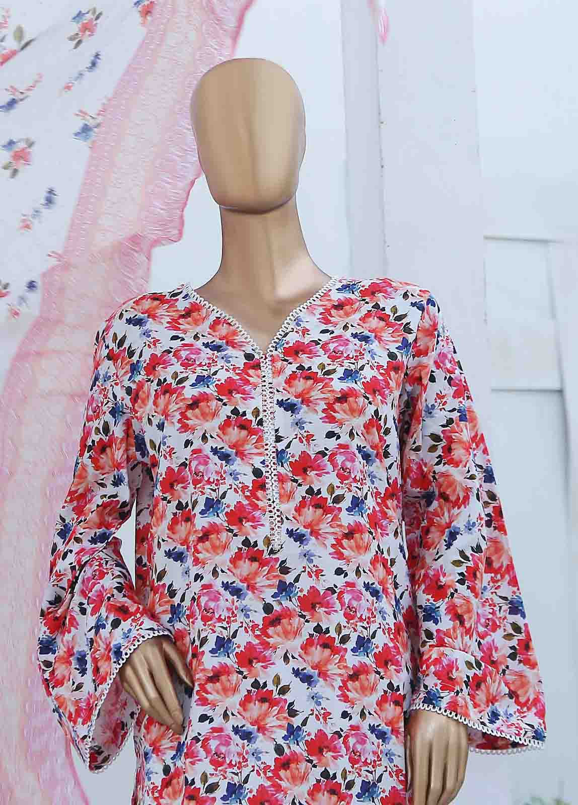 Bin Saeed Fabric - WCF-023 -3 Piece Lawn Printed