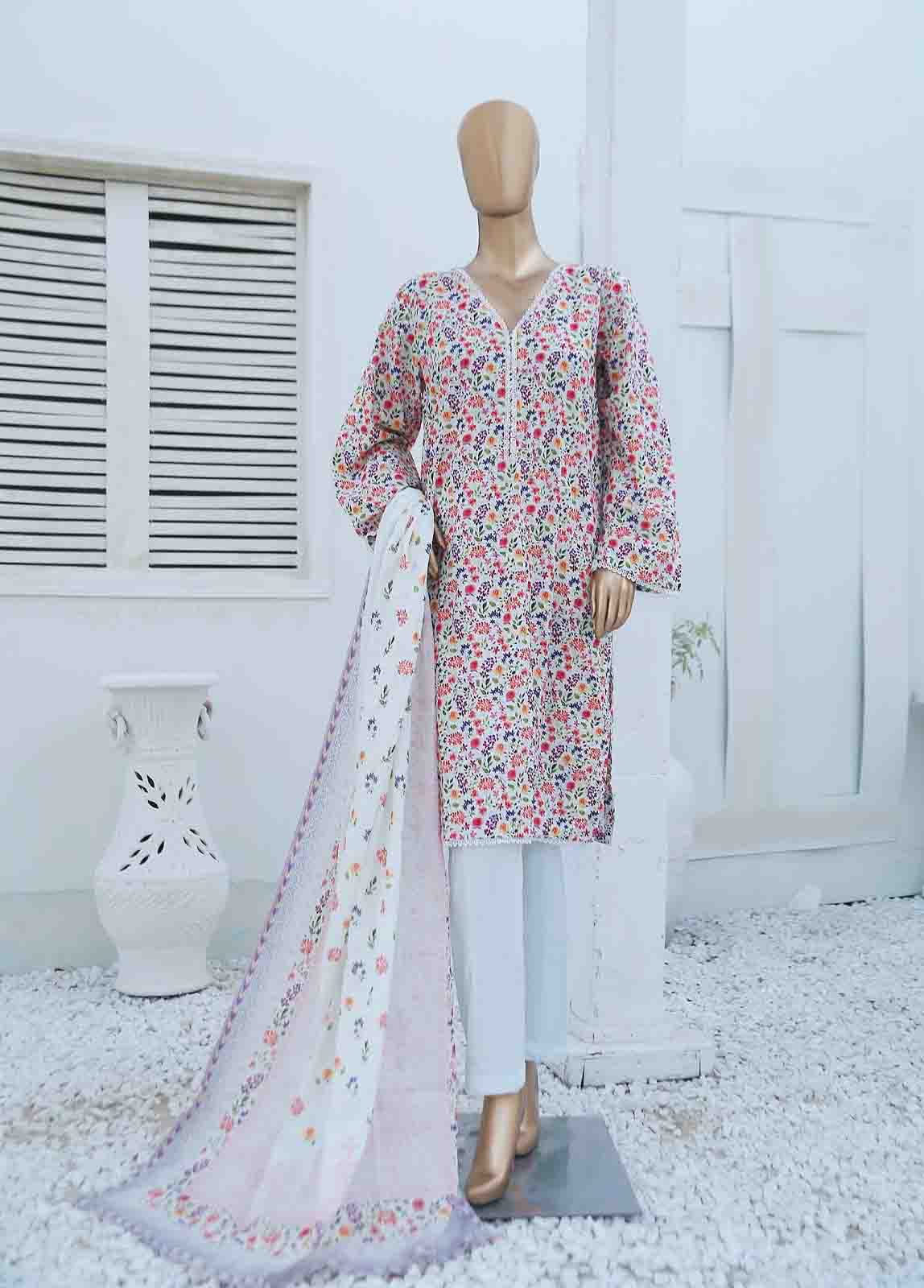 Bin Saeed Fabric - WCF-024-3 Piece Lawn Printed
