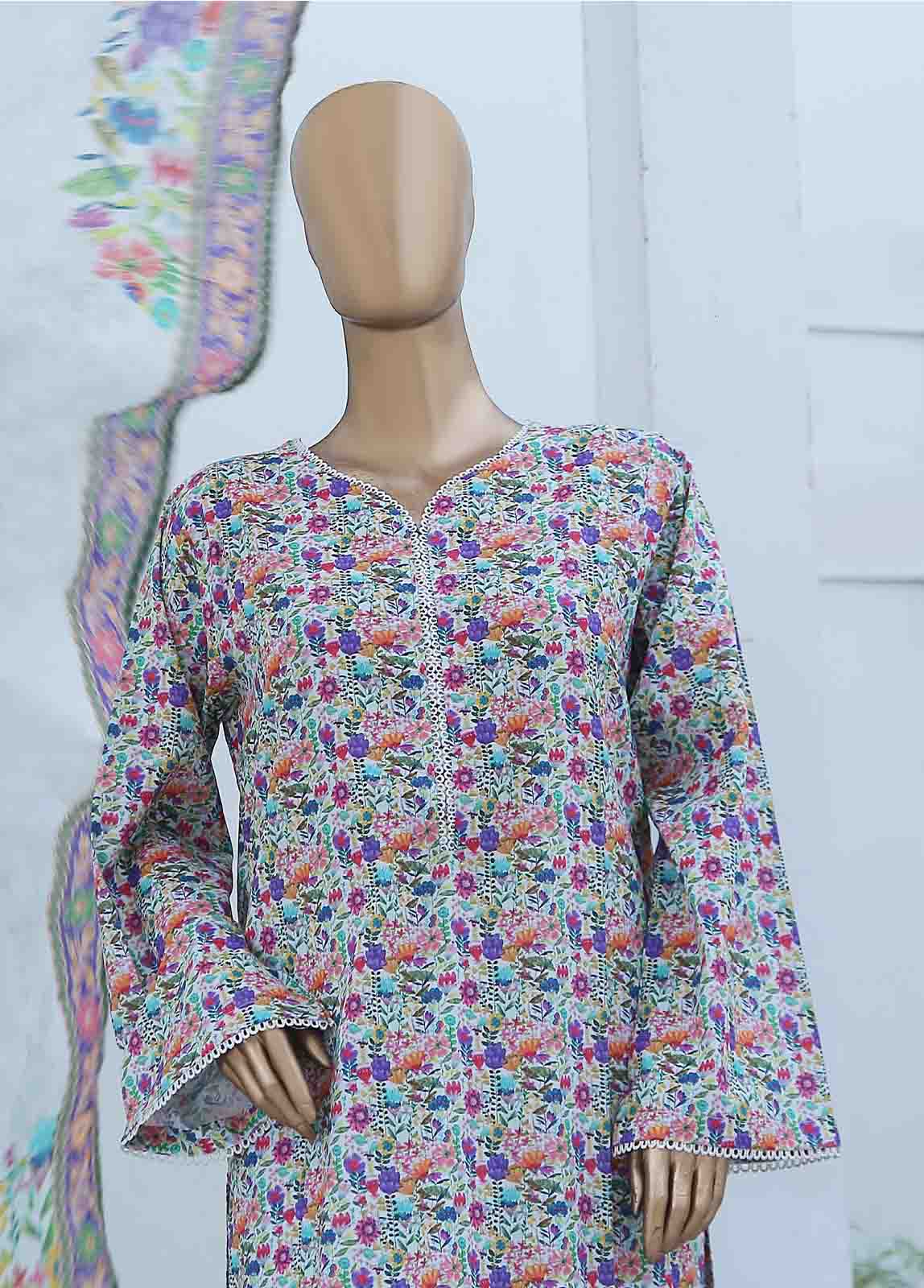 Bin Saeed Fabric - WCF-025-3 Piece Lawn Printed