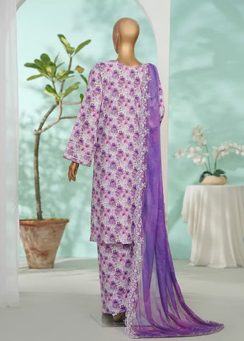 3 Piece MultiColor Embroidered Lawn Shirt with Farshi Trouser & Embroidered Dupatta