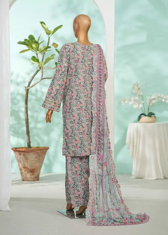 3 Piece MultiColor Embroidered Lawn Shirt with Farshi Trouser & Embroidered Dupatta