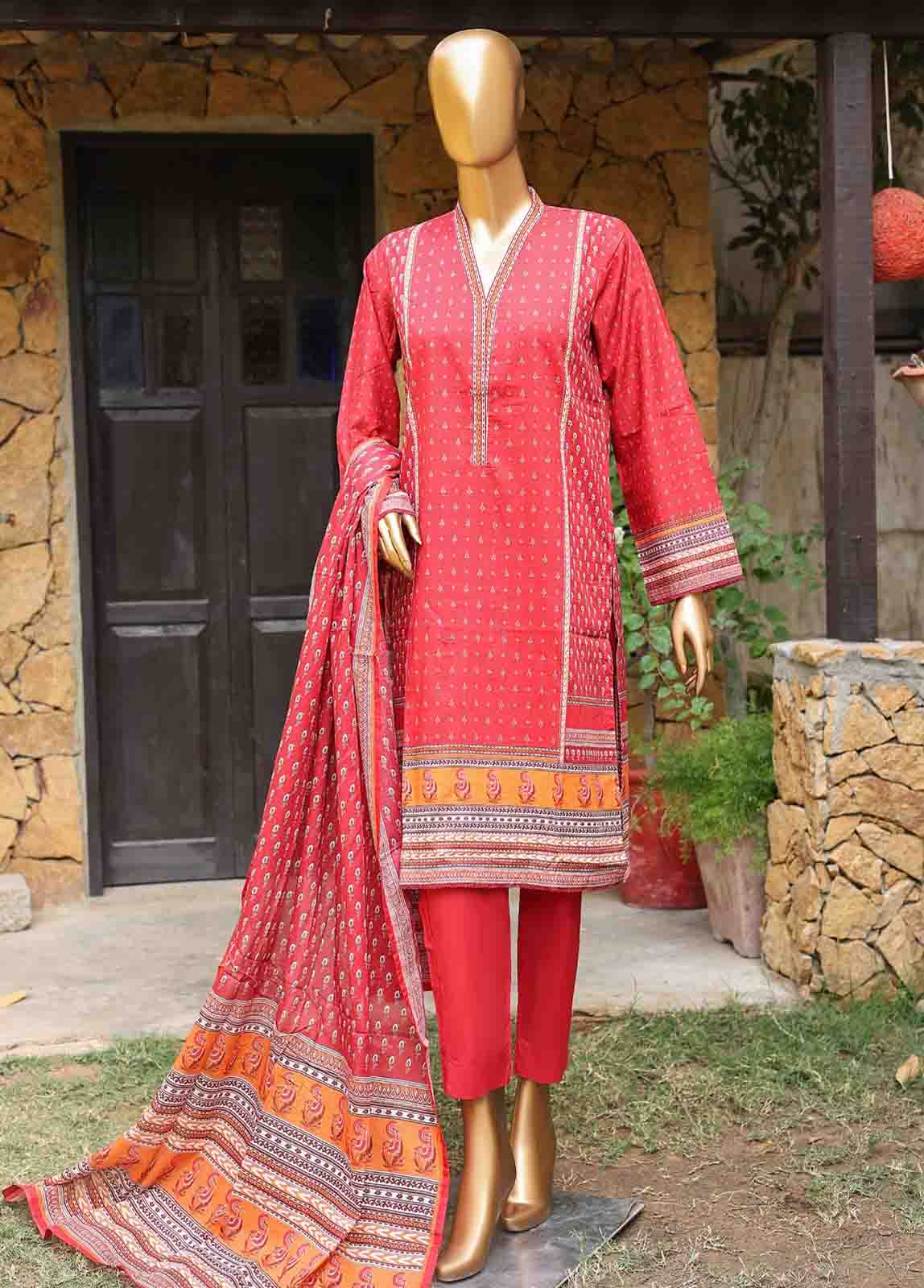 Bin Saeed Fabric - WCF- 016 - 3 Piece Printed Stitched Suit