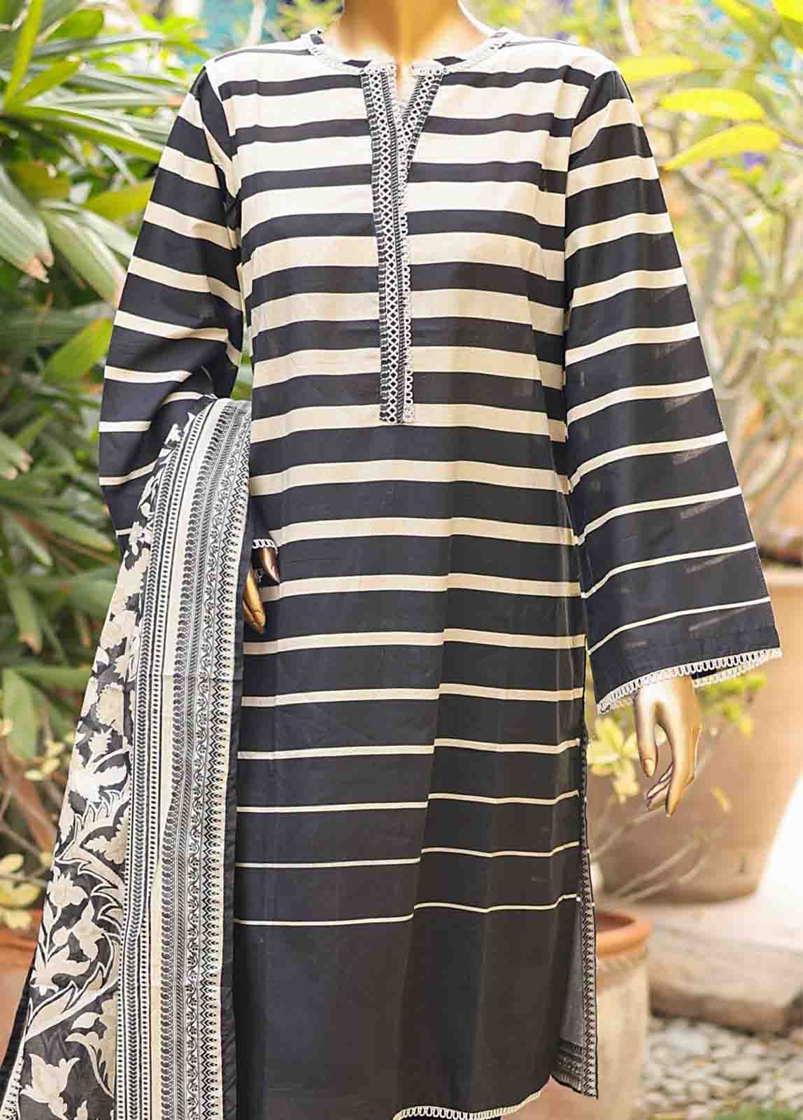 Bin Saeed Fabric - WCF- PR- 0018 - 3 Piece Printed Stitched Suit