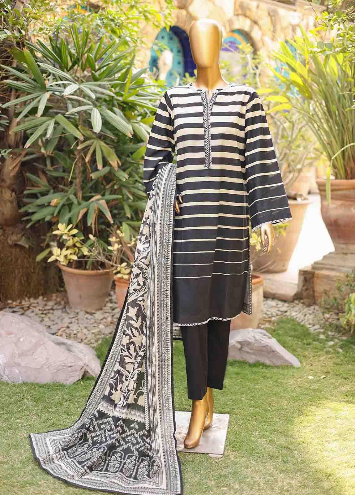 Bin Saeed Fabric - WCF- PR- 0018 - 3 Piece Printed Stitched Suit