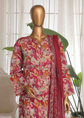 Bin Saeed Fabric - WCK-001 C-3 Piece Printed Stitched Suit