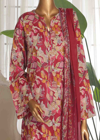 Bin Saeed Fabric - WCK-001 C-3 Piece Printed Stitched Suit