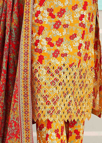 Bin Saeed Fabric - WCK-006 A -3 Piece Khaddar Chikankari Stitched Suit
