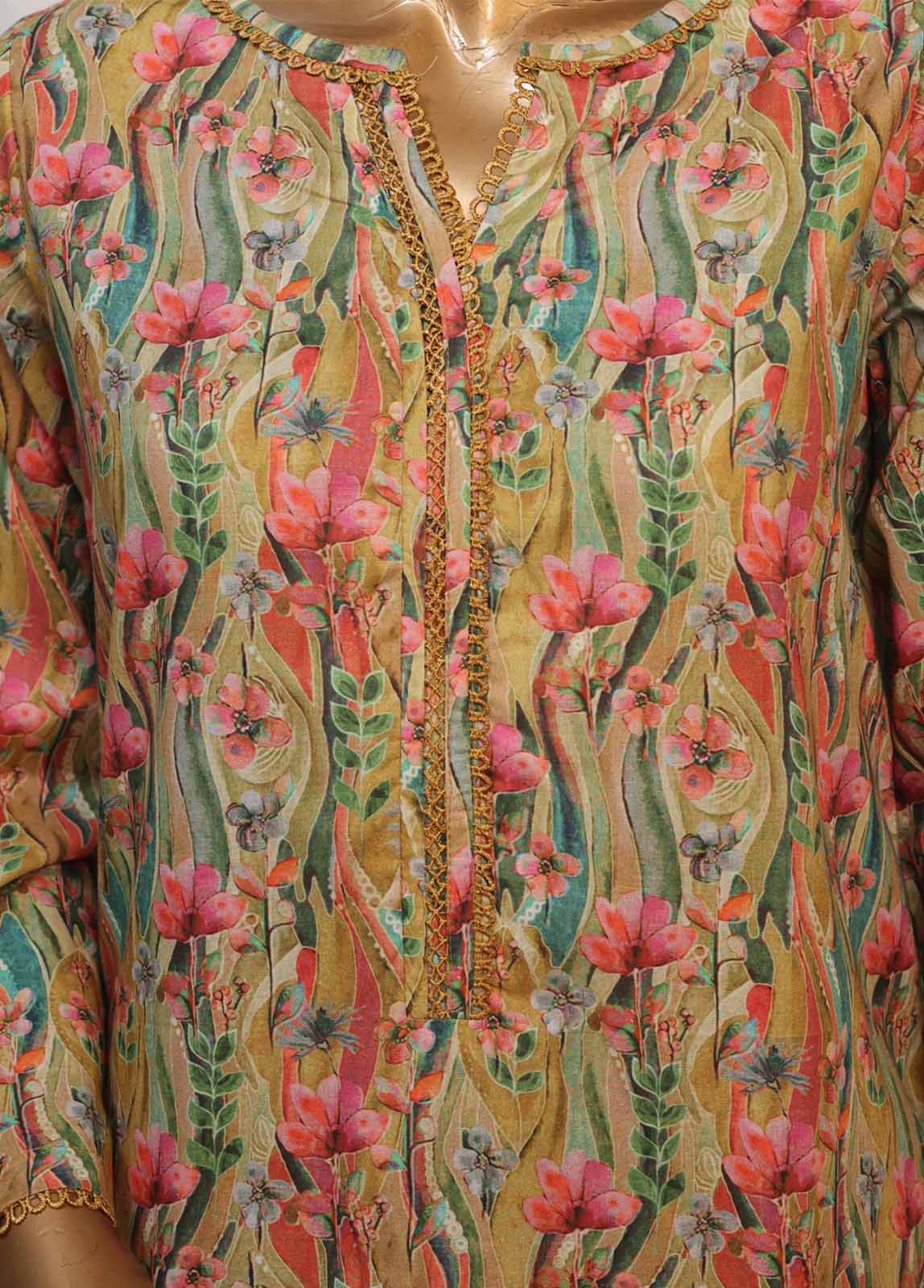 Bin Saeed Fabric - WCK-027- 3 Piece Printed Stitched Suit