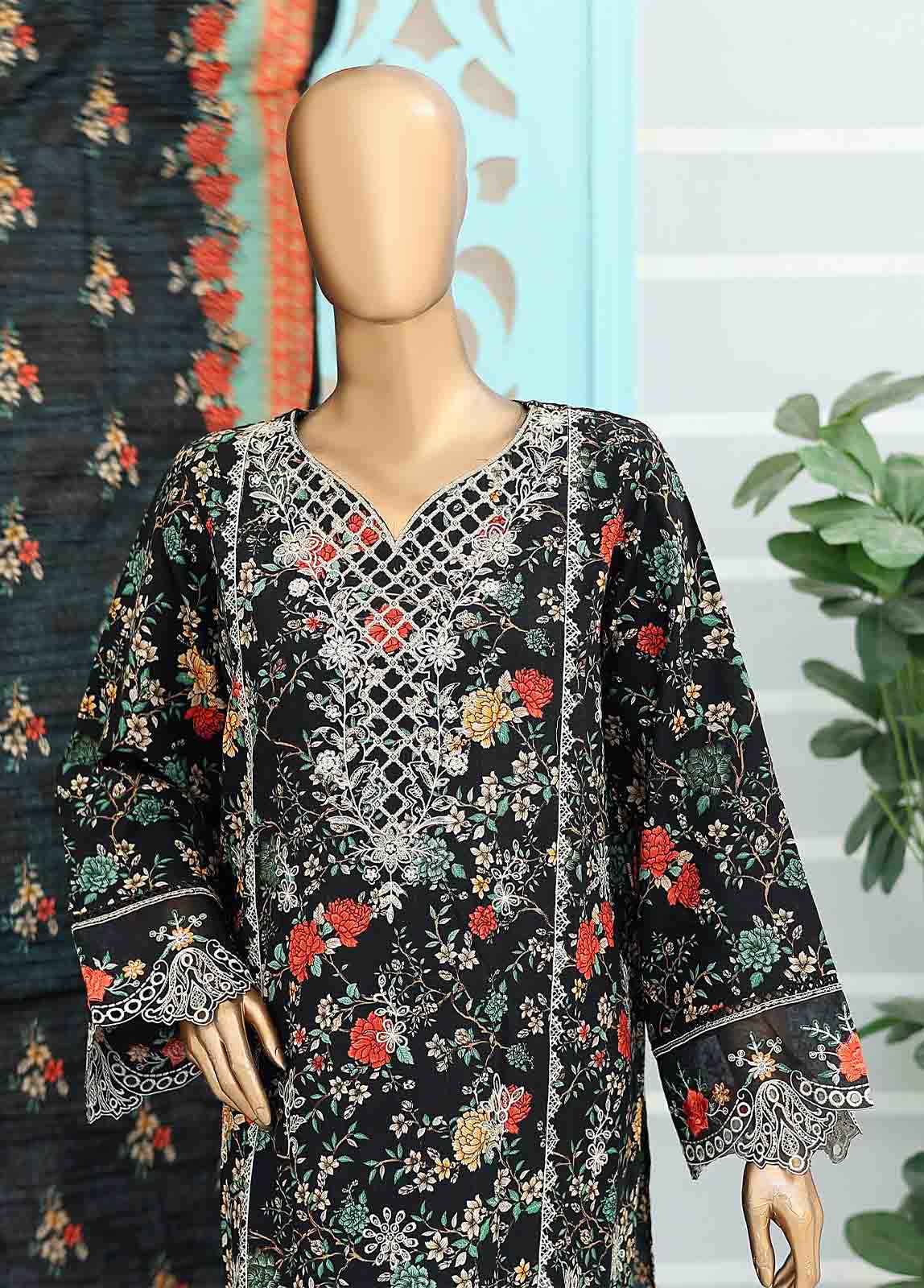 WCK-027 -3 Piece Khaddar Chikankari Stitched Suit