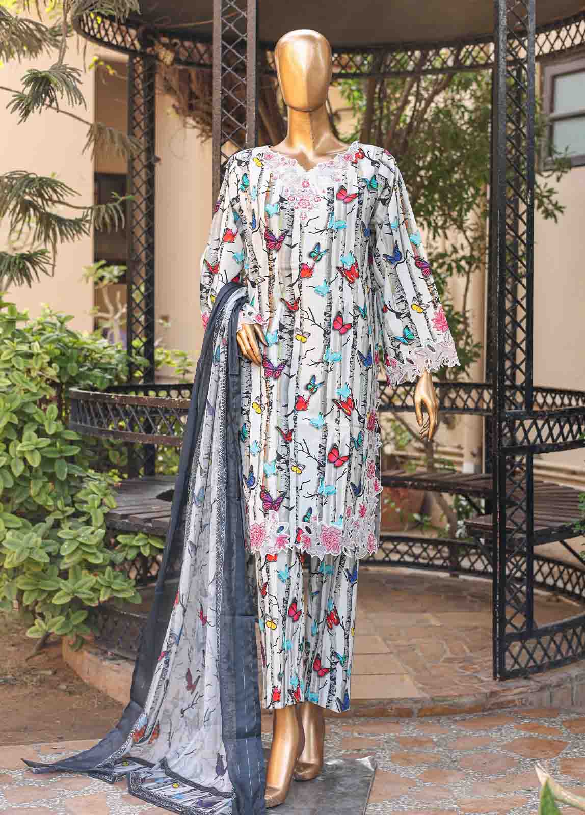 Bin Saeed Fabric - WCKE-001-3 Piece Embroidered Stitched Suit