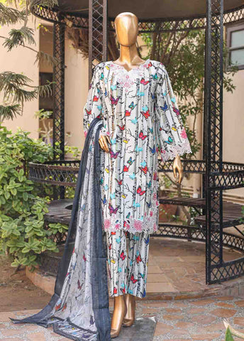 Bin Saeed Fabric - WCKE-001-3 Piece Embroidered Stitched Suit