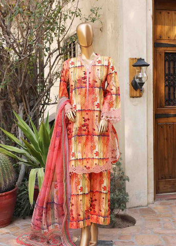 Bin Saeed Fabric - WCKE-002-3 Piece Embroidered Stitched Suit