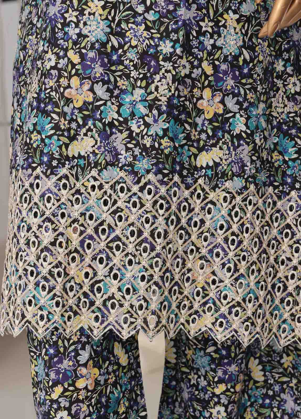 Bin Saeed Fabric - WCKE-002 C-3 Piece Chikankari Stitched Suit