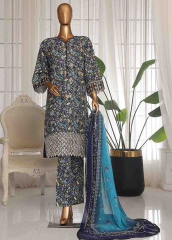 Bin Saeed Fabric - WCKE-002 C-3 Piece Chikankari Stitched Suit